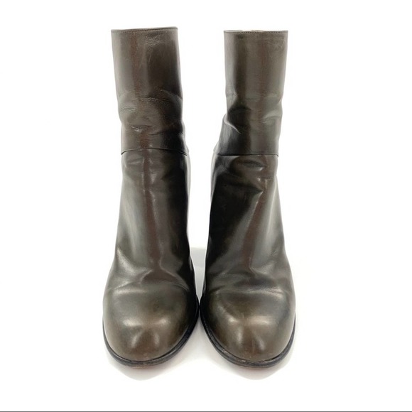Marc Jacobs Leather Olive Heeled Ankle Boots - Picture 3 of 13